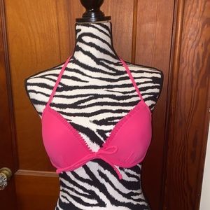 Sand Castle pink ruffle bikini top size medium